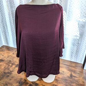 NWT Jennifer Lopez Burgundy Blouse